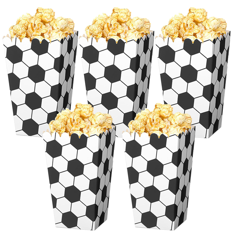 Event Party Box - 6/18Pcs Football Popcorn Boxes Soccer Party