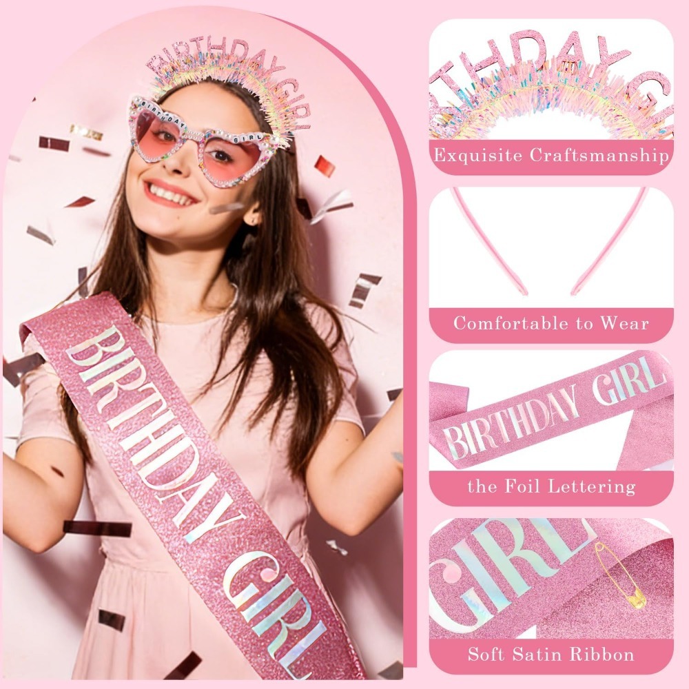 Birthday Girl Sash Glitter Hea - Birthday Sash Glitter review and price