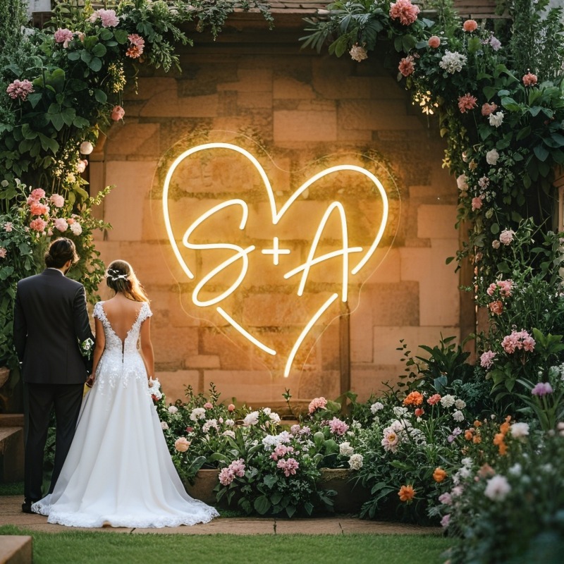Custom Initials Heart LED Neon - Eve Party review and price