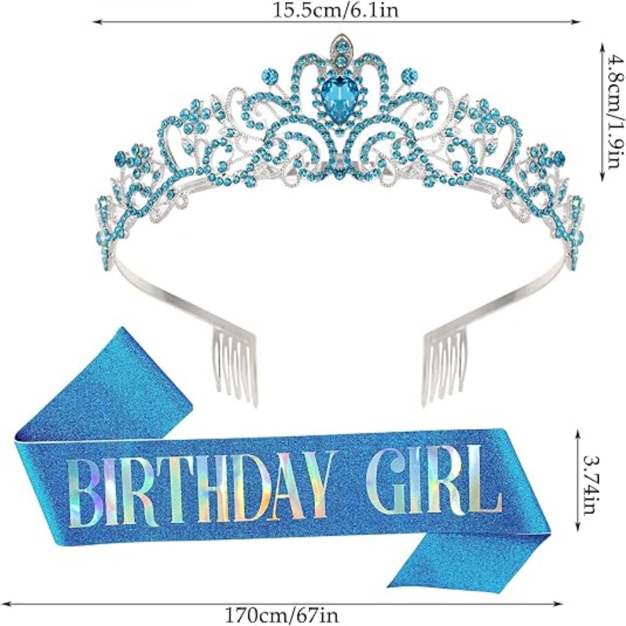 2Pcs Set Rhinestone Crystal Cr - Birthday Sash Glitter review and price