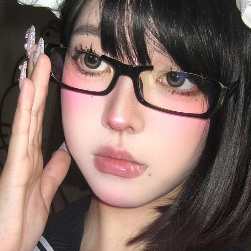 Y2K Black Half Frame Glasses W - Photo Booth Frame review and price