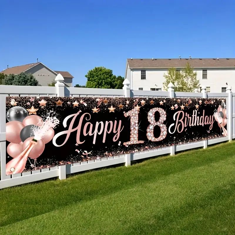 18th Birthday Banner, Rose Gol - Party Banner Gold review and price