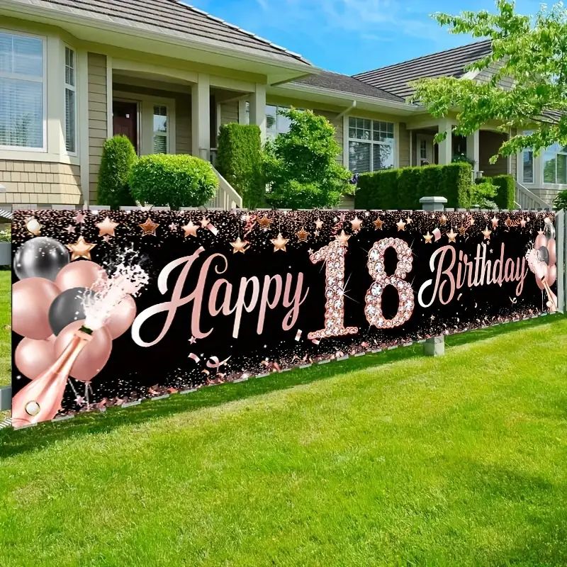 18th Birthday Banner, Rose Gol - Party Banner Gold review and price