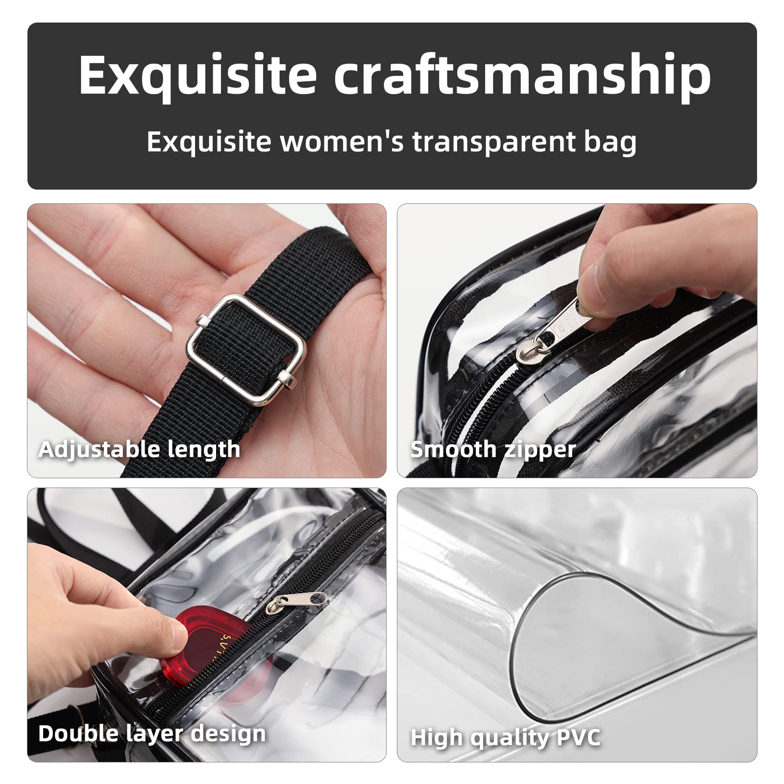 1-10PCS Women Clear Crossbody  - Event & Party Supply Photos review and price